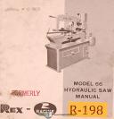 Racine model 66, Hyddraulic Saw, Operations & Parts Manual 1969